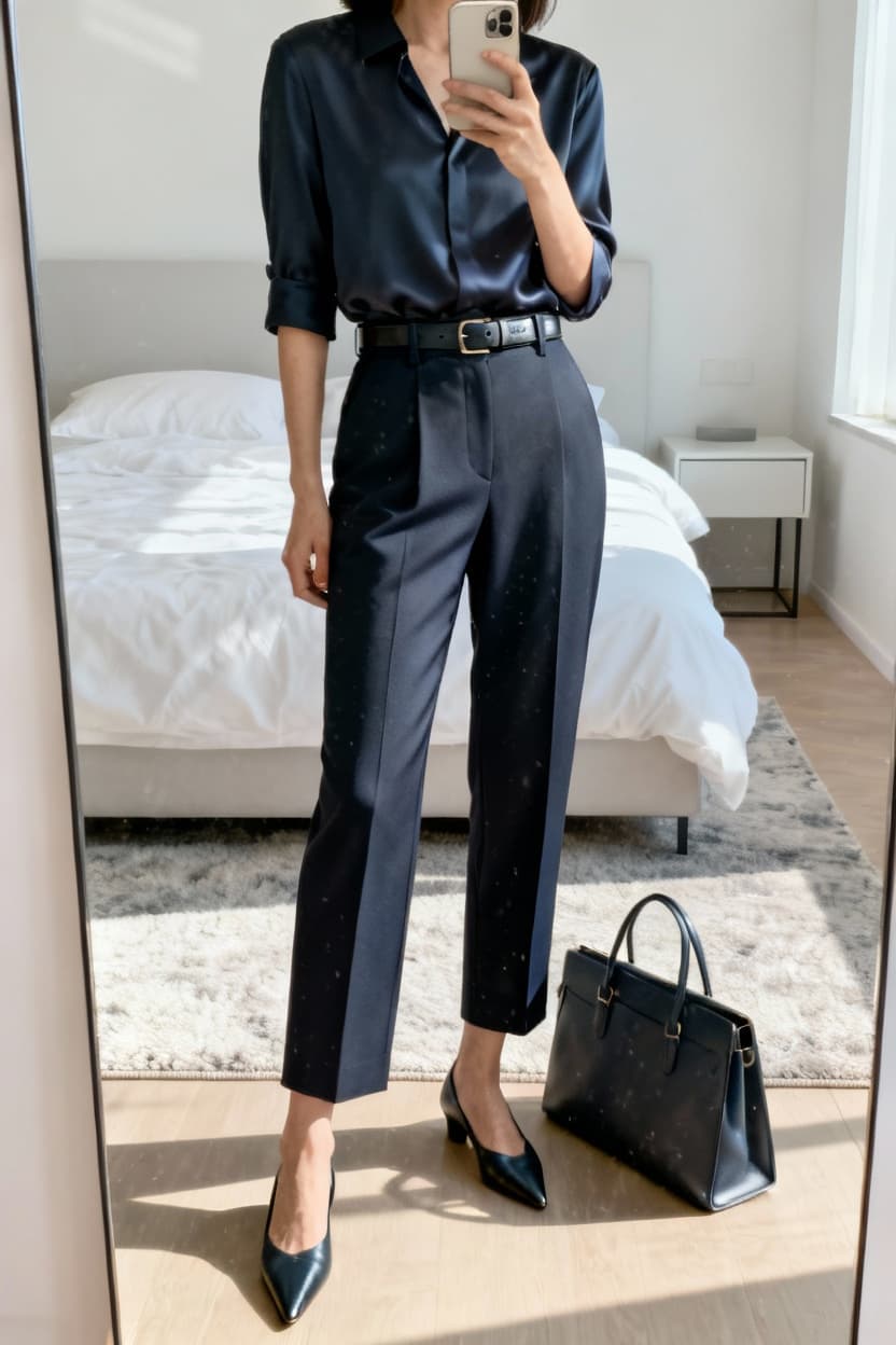 High-Waisted Cigarette Trousers