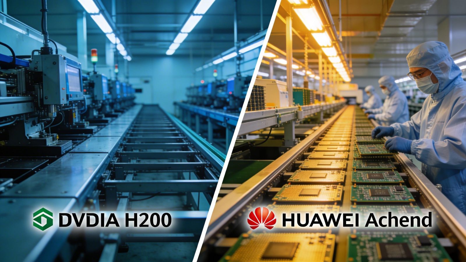 Illustration for: Nvidia halted its China chip line — and Huawei doubled production