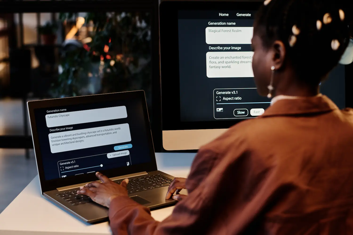 woman using ai