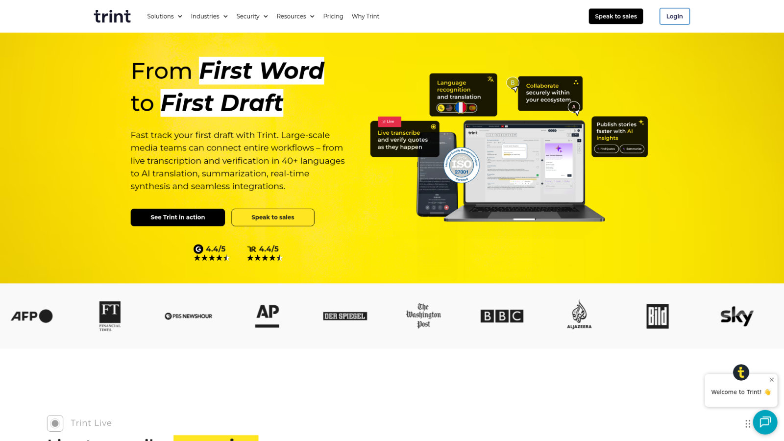 Media Production: Trint for Real-Time Collaboration