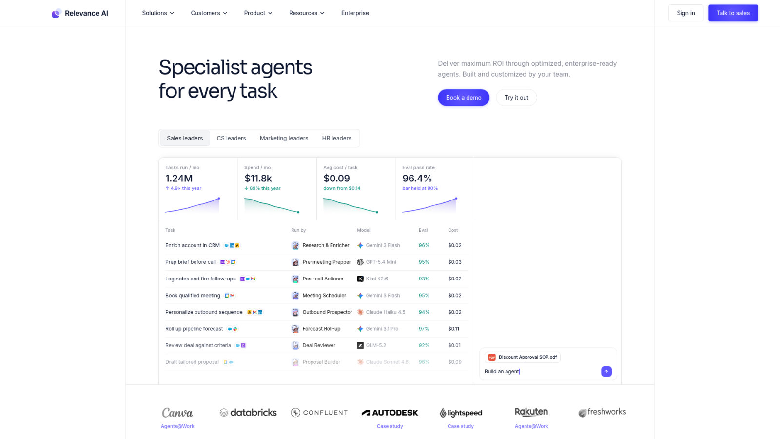 Relevance AI for Building Custom Sales Agent Teams