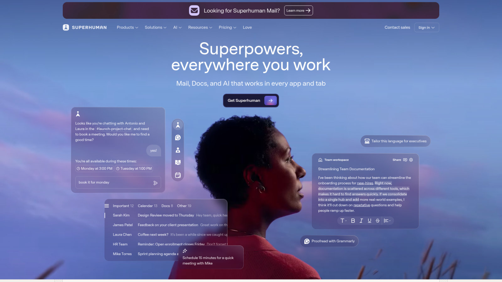 Superhuman AI: Velocity-Focused Interface for Mobile Executives
